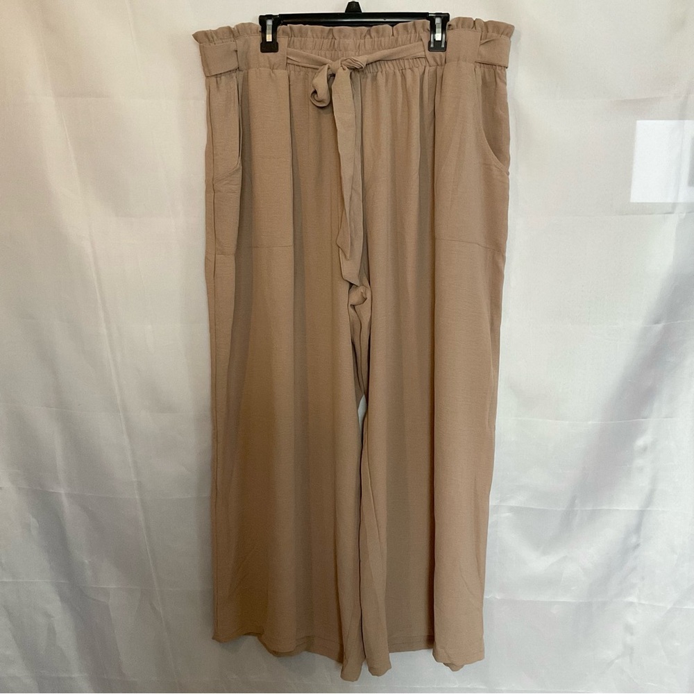 Olrik Belted Paper Bag Waist Wide Leg Pants